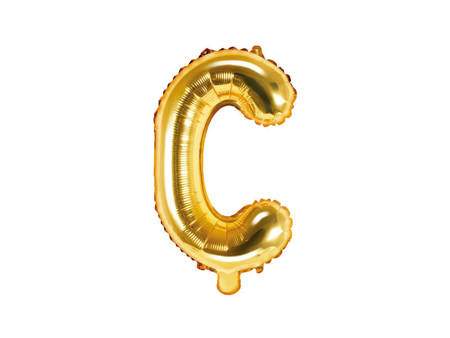 Balon litera C złota 35cm